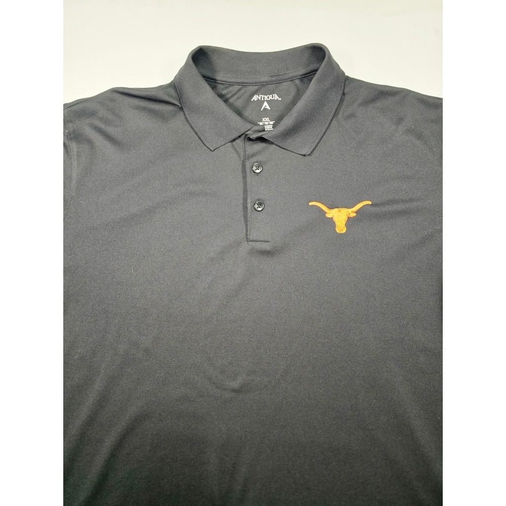 Antigua Texas Longhorns Mens XXL‎ Black Performance Polo Shirt UT Austin NCAA